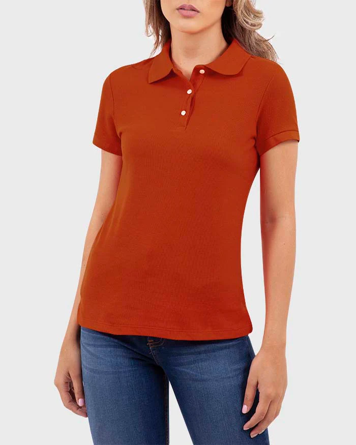 Polo Mujer Playeras Polo Color Naranja Color Naranja Playeras Polo