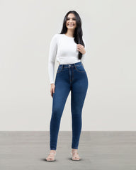 JEANS SKINNY TIRO ALTO
