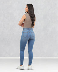JEANS TIRO SUPER ALTO SKINNY