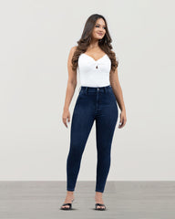JEANS SKINNY TIRO SUPER ALTO