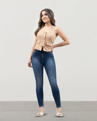 JEANS TIRO SUPER ALTO SKINNY