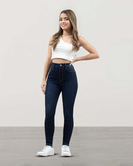 JEANS SKINNY TIRO SUPER ALTO
