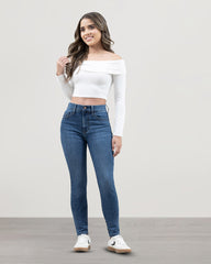 JEAN PLUS SIZE SKINNY TIRO ALTO