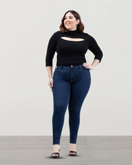 JEAN PLUS SIZE SKINNY TIRO ALTO