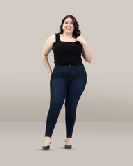 JEAN PLUS SIZE SKINNY TIRO ALTO
