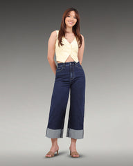 JEANS MUJER CULOTTE TIRO SUPER ALTO