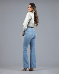 JEANS MUJER BOOT CUT SUPER HIGH RISE