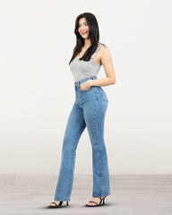 JEANS MUJER BOOT CUT SUPER HIGH RISE