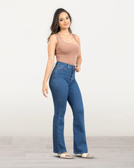 JEANS MUJER BOOT CUT SUPER HIGH RISE