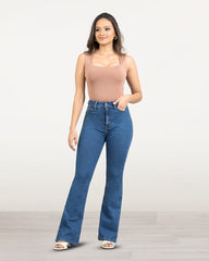 JEANS MUJER BOOT CUT SUPER HIGH RISE