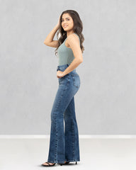 JEANS MUJER BOOT CUT SUPER HIGH RISE
