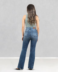 JEANS MUJER BOOT CUT SUPER HIGH RISE