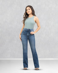 JEANS MUJER BOOT CUT SUPER HIGH RISE