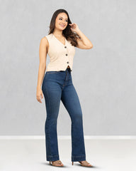 JEANS MUJER BOOT CUT SUPER HIGH RISE