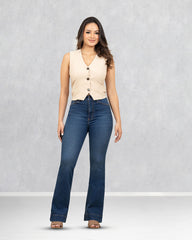 JEANS MUJER BOOT CUT SUPER HIGH RISE