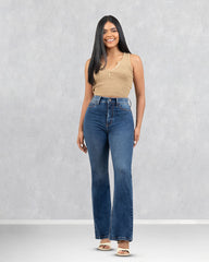 JEANS MUJER BOOT CUT SUPER HIGH RISE