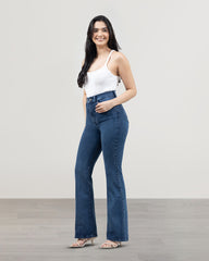 JEANS MUJER BOOTCUT TIRO SUPER ALTO