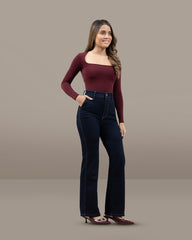 JEANS MUJER BOOT CUT SUPER HIGH RISE