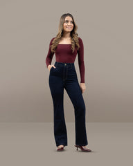 JEANS MUJER BOOT CUT SUPER HIGH RISE