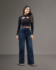 JEANS WIDE LEG SUPER HIGH RISE