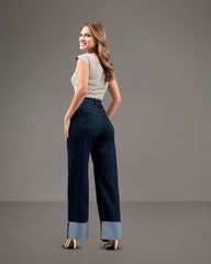 JEANS WIDE LEG TIRO SUPER ALTO