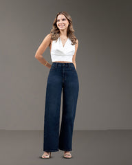 JEANS WIDE LEG TIRO SUPER ALTO
