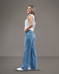 JEANS WIDE LEG TIRO SUPER ALTO