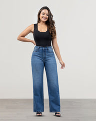 JEANS WIDE LEG TIRO SUPER ALTO