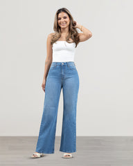JEANS WIDE LEG TIRO SUPER ALTO