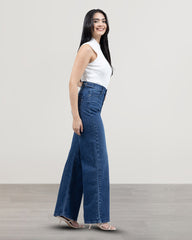 JEANS WIDE LEG TIRO SUPER ALTO