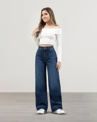 JEANS WIDE LEG TIRO SUPER ALTO