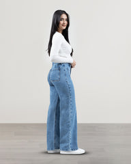 JEANS WIDE LEG TIRO SUPER ALTO
