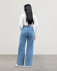 JEANS WIDE LEG TIRO SUPER ALTO