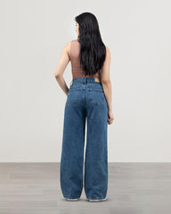 JEANS WIDE LEG TIRO SUPER ALTO