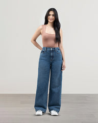 JEANS WIDE LEG TIRO SUPER ALTO