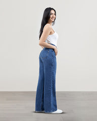 JEANS WIDE LEG TIRO SUPER ALTO