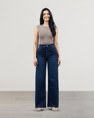 JEANS WIDE LEG TIRO SUPER ALTO