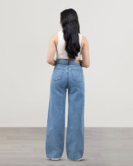 JEANS WIDE LEG TIRO SUPER ALTO