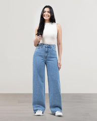 JEANS WIDE LEG TIRO SUPER ALTO
