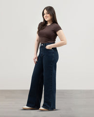 JEANS WIDE LEG TIRO SUPER ALTO