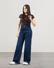 JEANS WIDE LEG TIRO SUPER ALTO