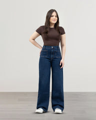 JEANS WIDE LEG TIRO SUPER ALTO