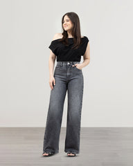 JEANS WIDE LEG TIRO SUPER ALTO