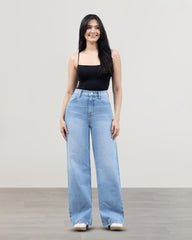 JEANS WIDE LEG TIRO SUPER ALTO