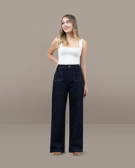 JEANS WIDE LEG TIRO SUPER ALTO