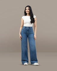 JEANS WIDE LEG TIRO SUPER ALTO