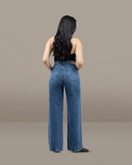 JEANS WIDE LEG TIRO SUPER ALTO