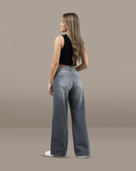 JEANS MUJER WIDE LEG MID RISE