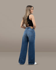JEANS MUJER WIDE LEG MID RISE