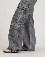 JEAN MUJER CARGO WIDE LEG